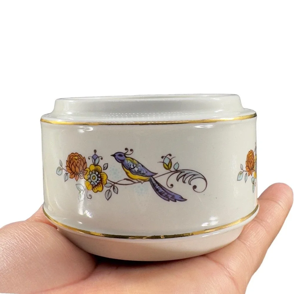 Sadler Fine Porcelain Trinket Box Blue Birds‎ England Vintage Jewelry Storage